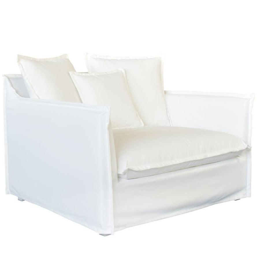 White Slipcover Outdoor Arm Chair - Belle Escape