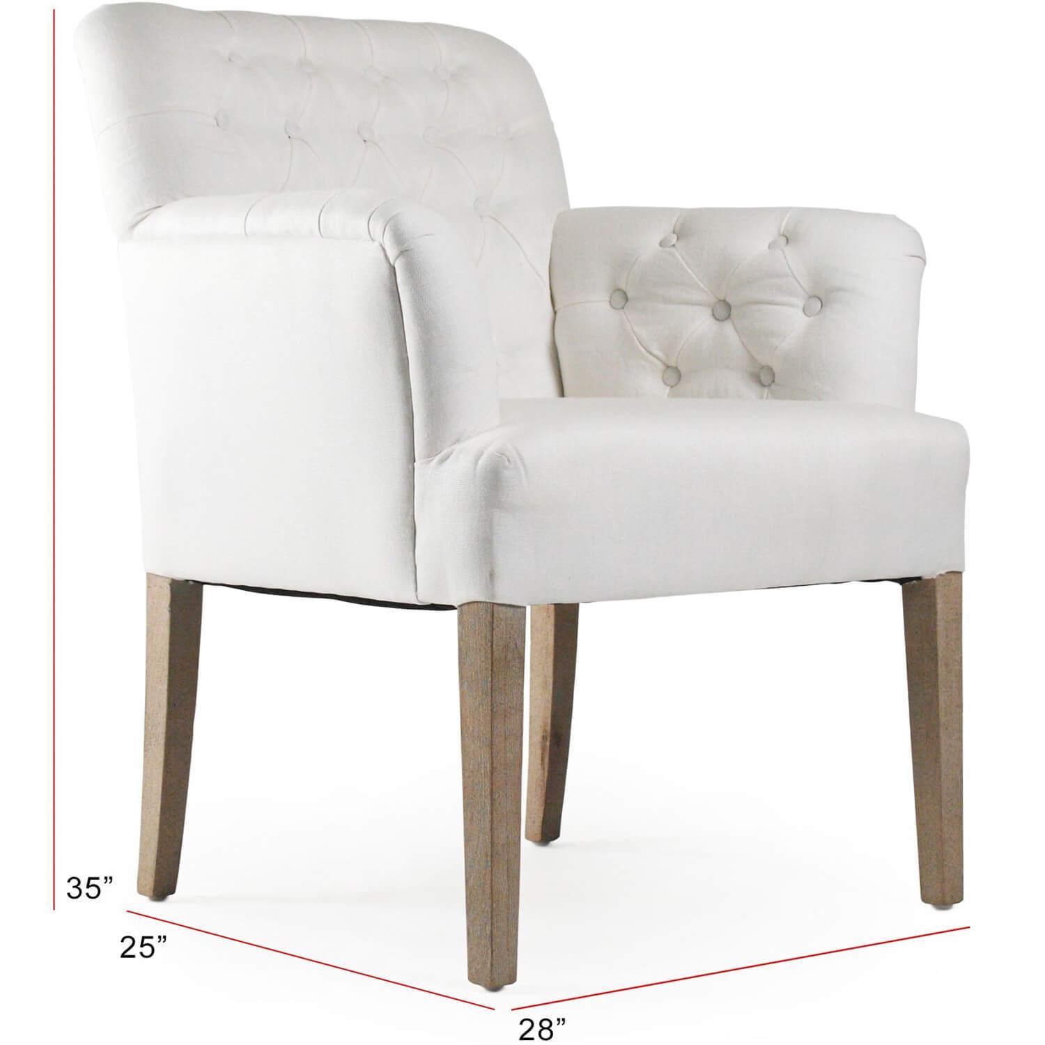 White Tufted Arm Chair - Belle Escape