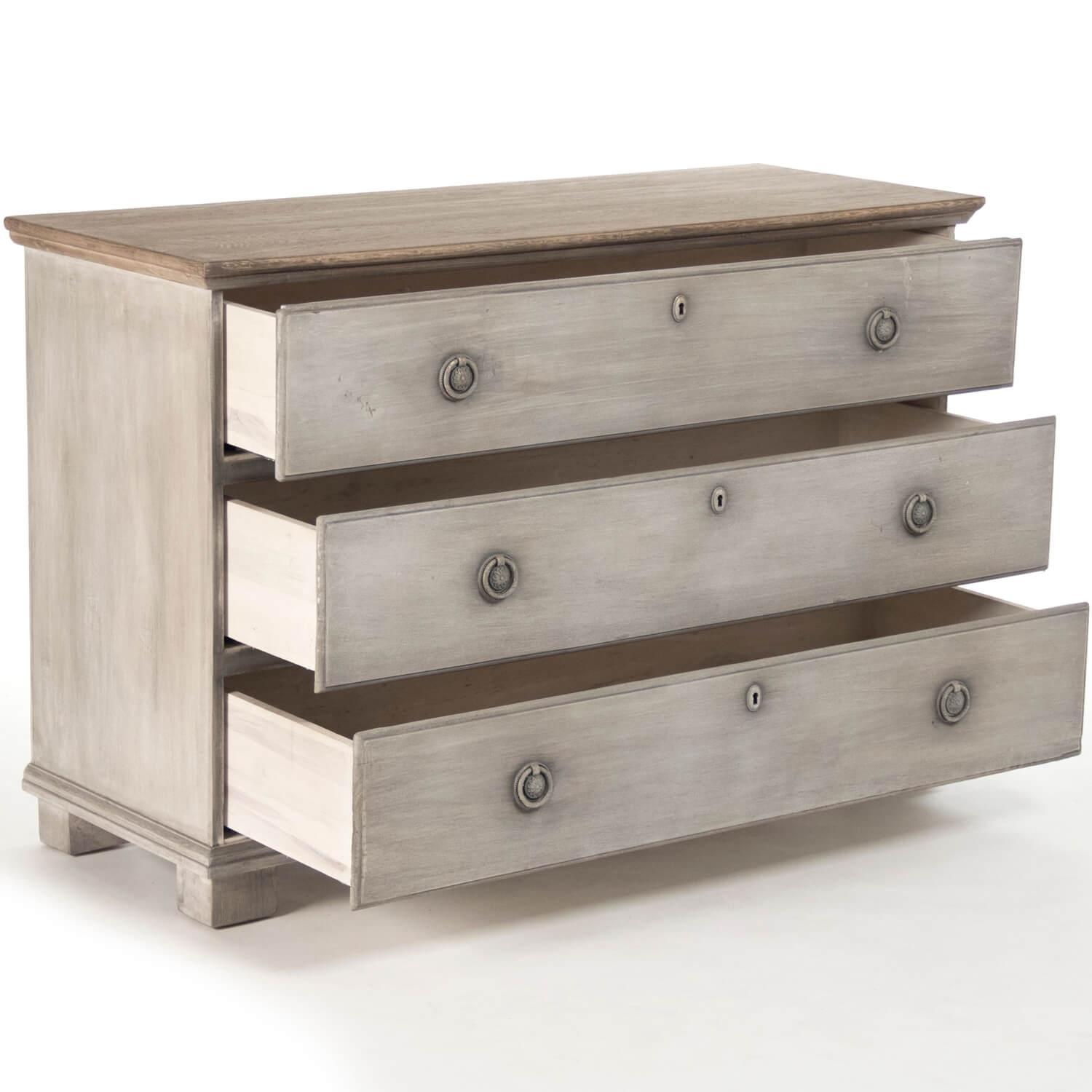 White Washed Gray Farmhouse Chest - Belle Escape