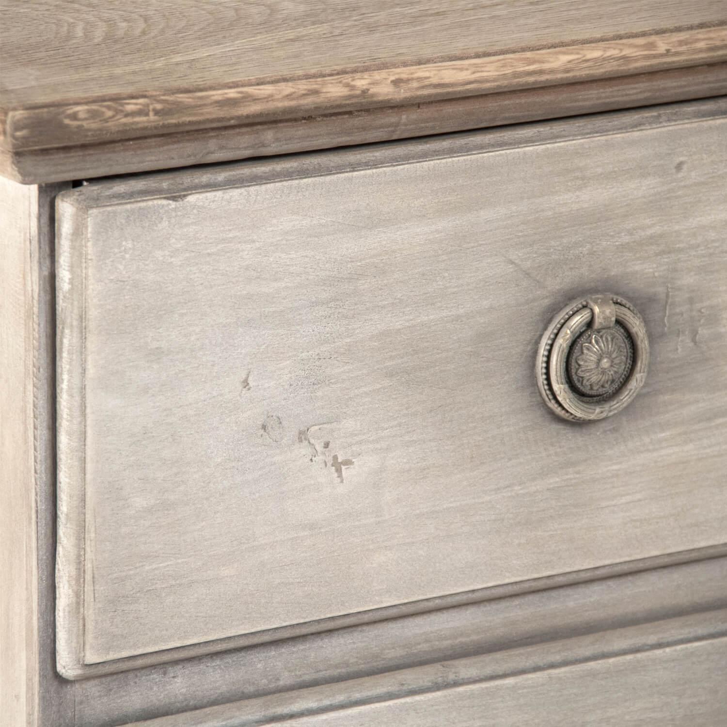 White Washed Gray Farmhouse Chest - Belle Escape