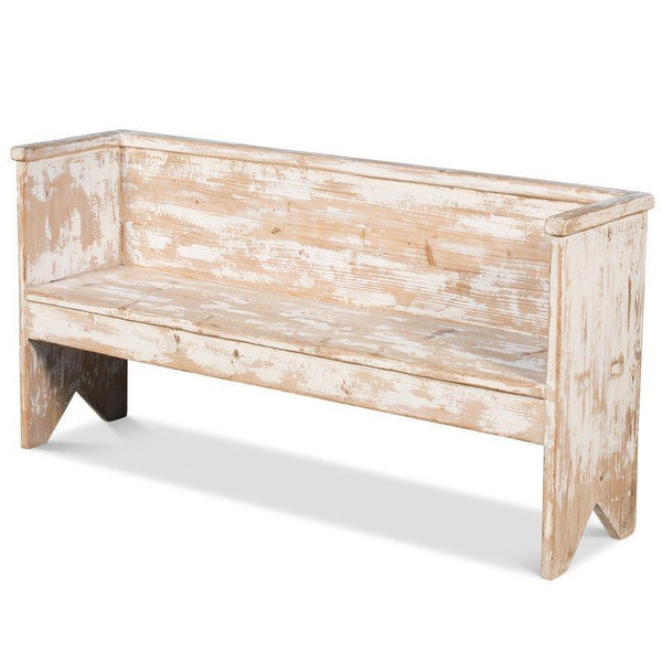 White Washed Wood Bench