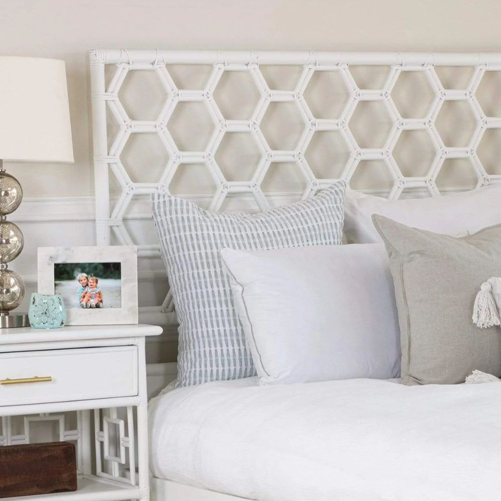 Honeycomb Rattan Panel Headboard
