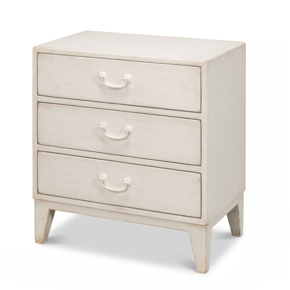 Willow White 3-Drawer Side Chest
