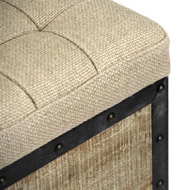 Wood and Metal Crate Ottoman - Belle Escape