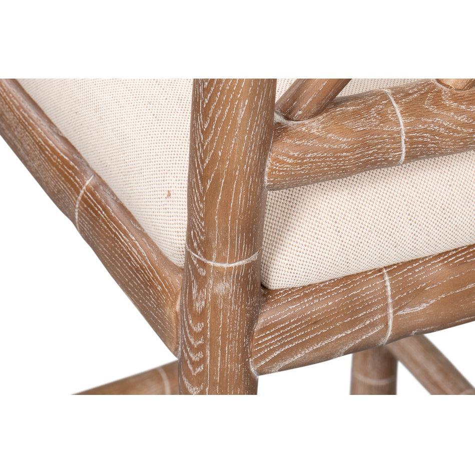 Wood Carved Bamboo Counter Stool - Belle Escape