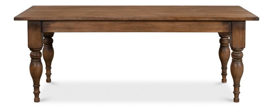 Wood Stained Farmhouse Dining Table - Belle Escape