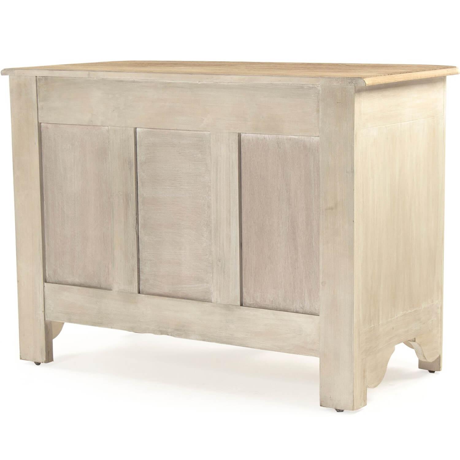 Wood Top Cream French Country Chest - Belle Escape