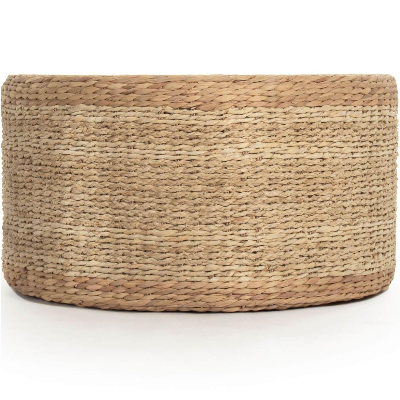 Woven Seagrass Ottoman - Belle Escape