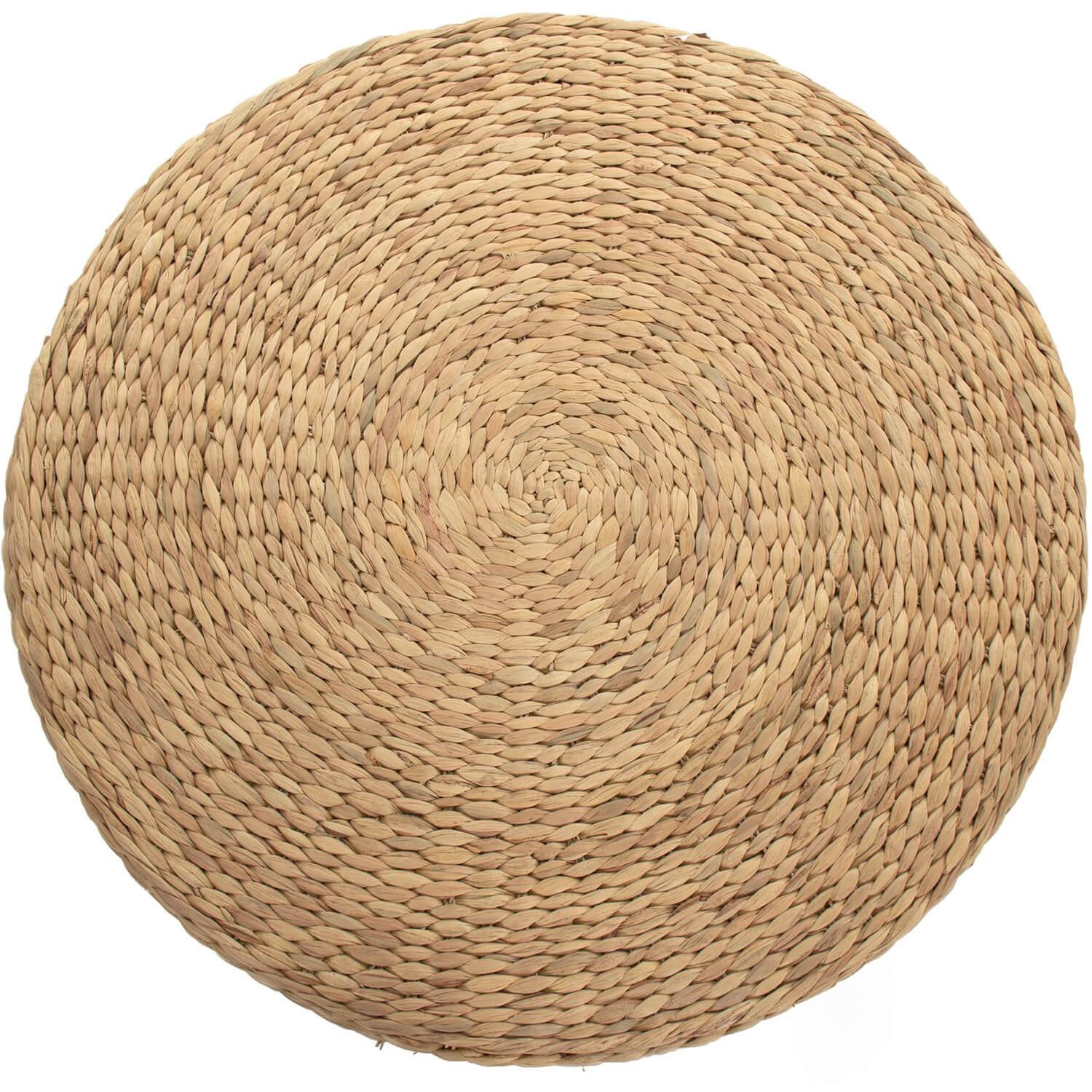 Woven Seagrass Ottoman - Belle Escape