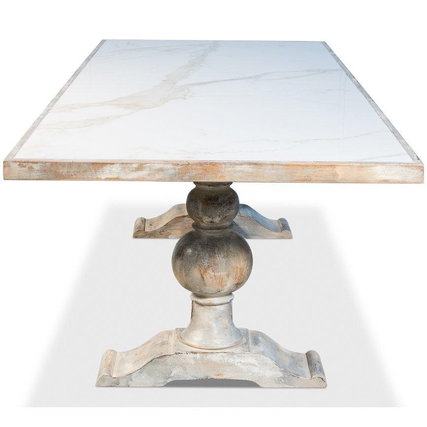 Zephyr Ceramic Top Farmhouse Dining Table - Belle Escape
