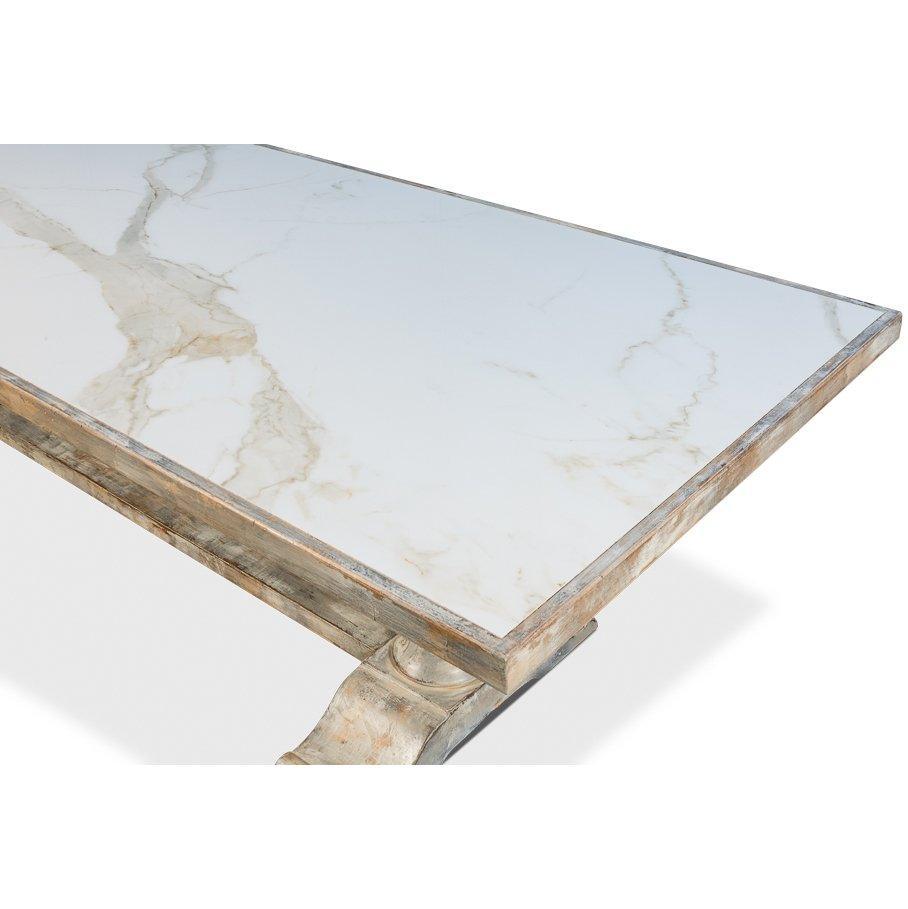 Zephyr Ceramic Top Farmhouse Dining Table - Belle Escape