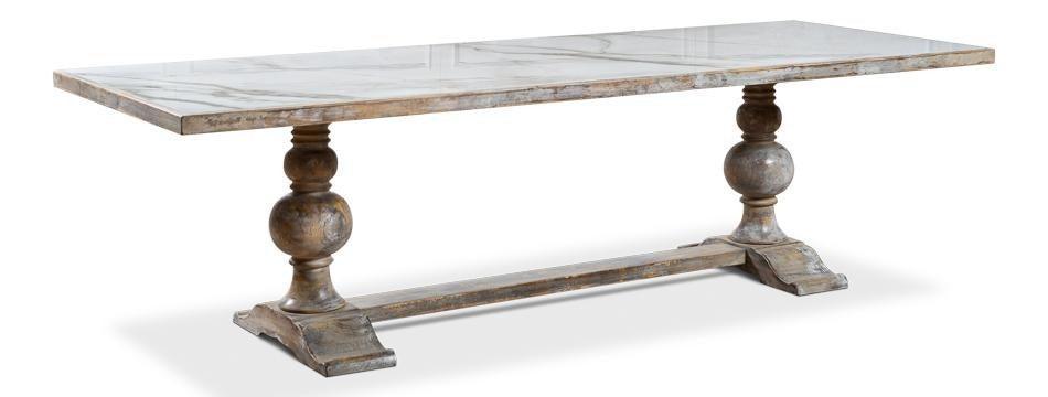 Zephyr Ceramic Top Farmhouse Dining Table - Belle Escape