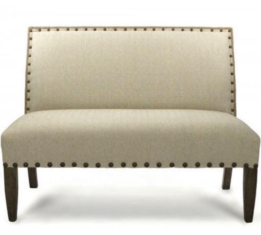 Natural Linen Studded Bench - Belle Escape