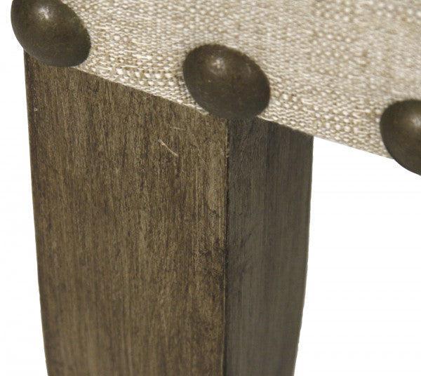 Natural Linen Studded Bench - Belle Escape