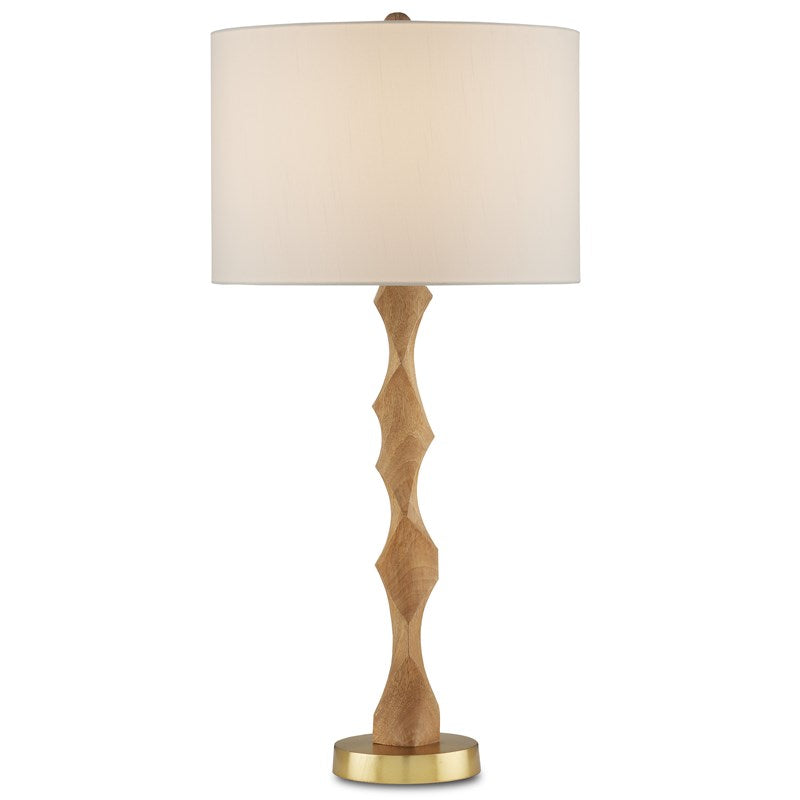 Twisted Wood Table Lamp