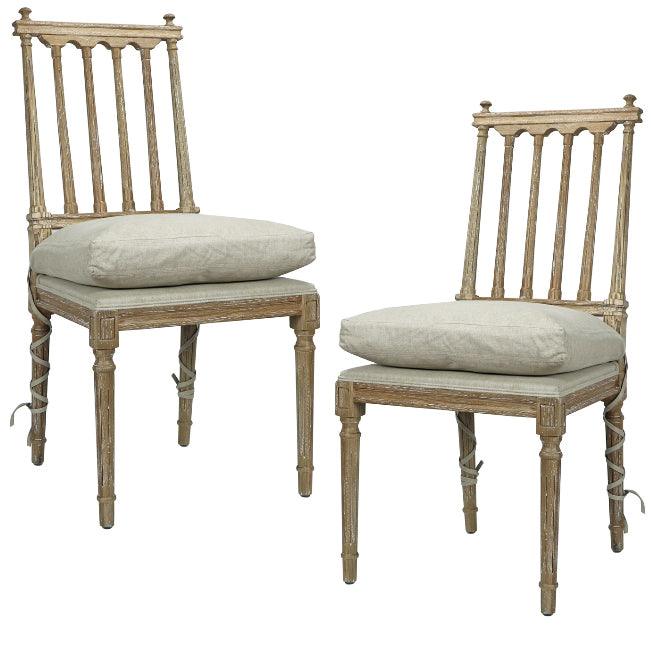 Pillowtop Ballet Tie Dining Chairs - Pair - Belle Escape