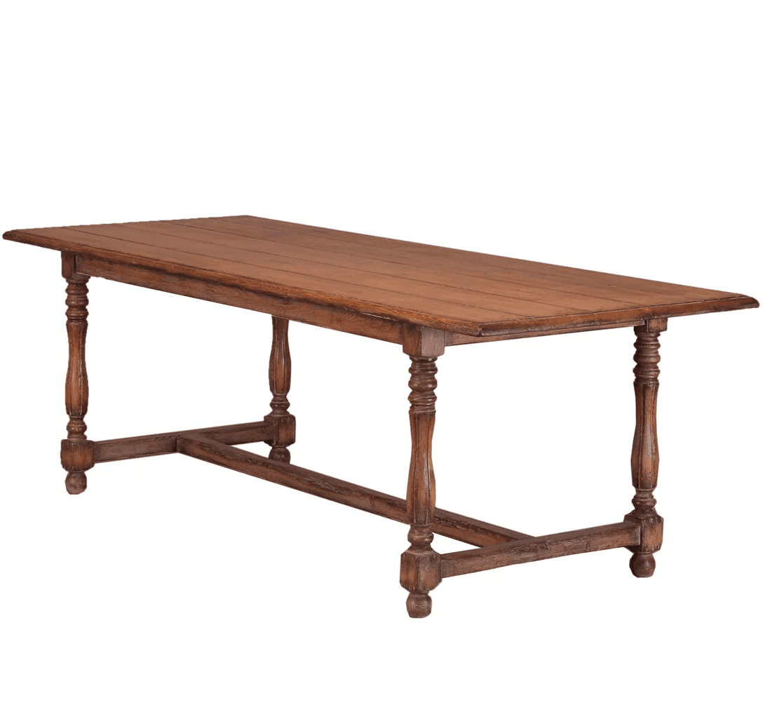 Wooden Plank Top Farm Table - Belle Escape