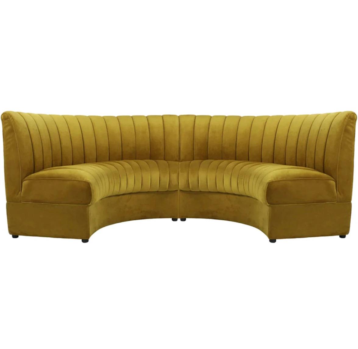 Art Deco Demilune Yellow Sofa - Belle Escape