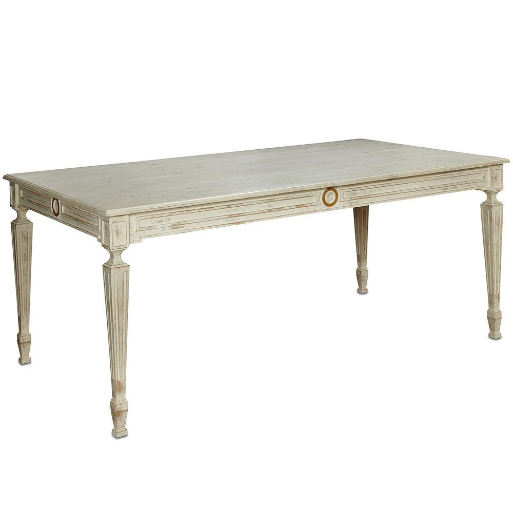 Augustin White Distressed Dining Table