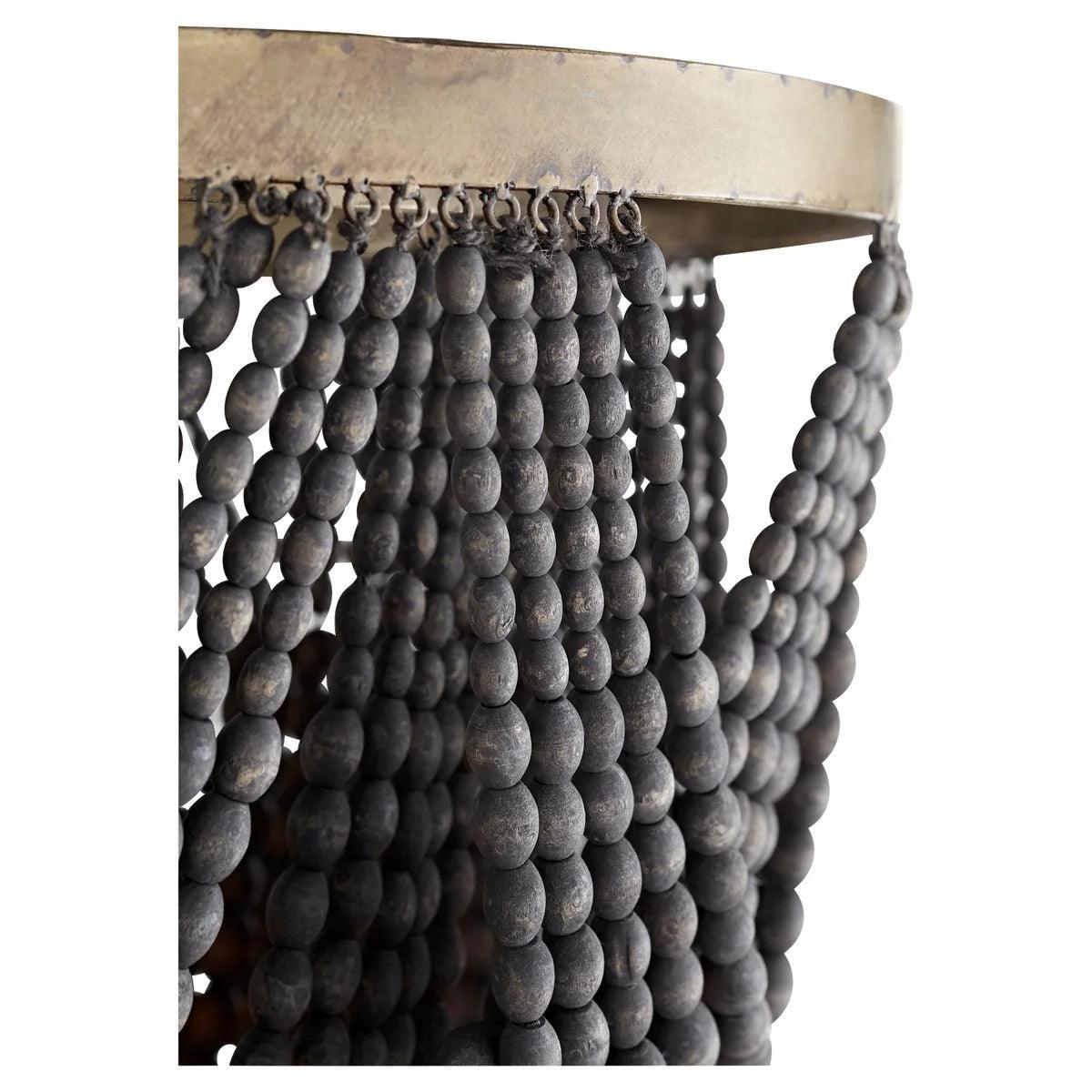 Black Wood Bead Boho Chandelier - Belle Escape