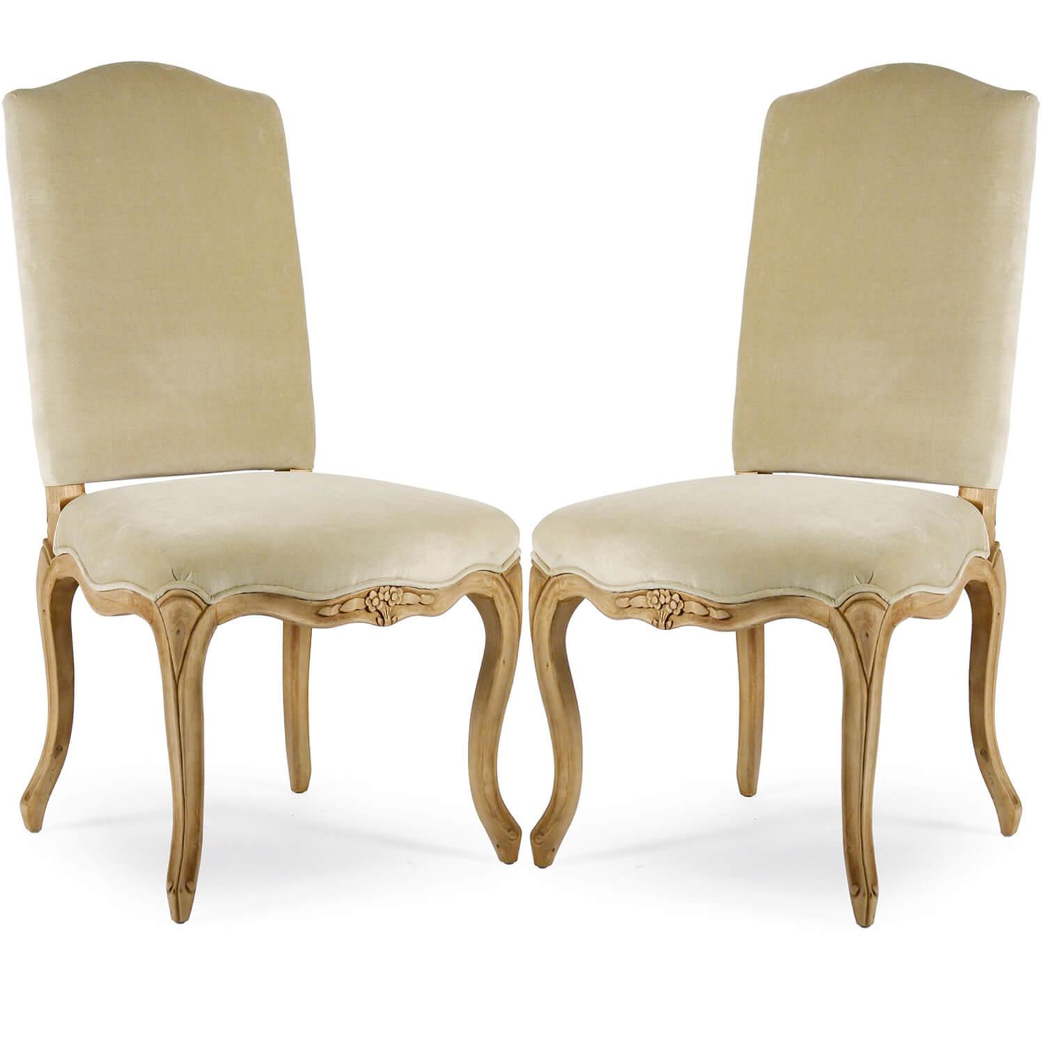 Cream Cushioned Back French Chairs - Belle Escape