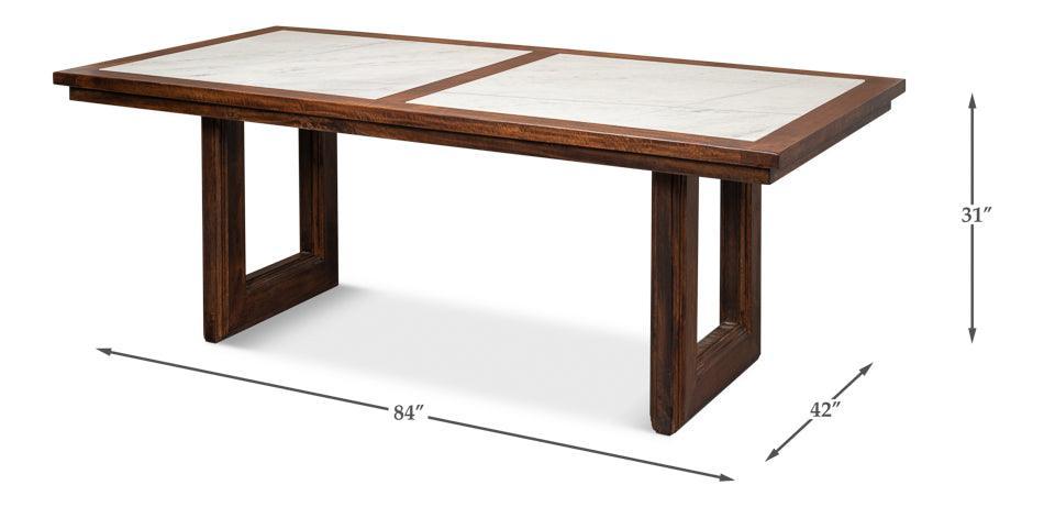 Modern Farm Marble Top Dining Table - Belle Escape