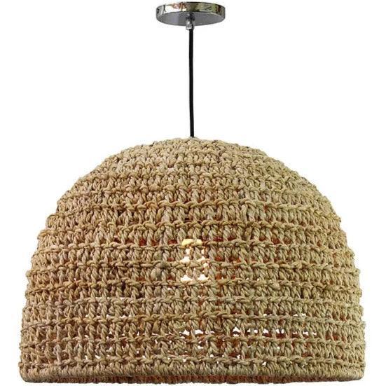 Natural Coastal Woven Rope Chandelier - Belle Escape