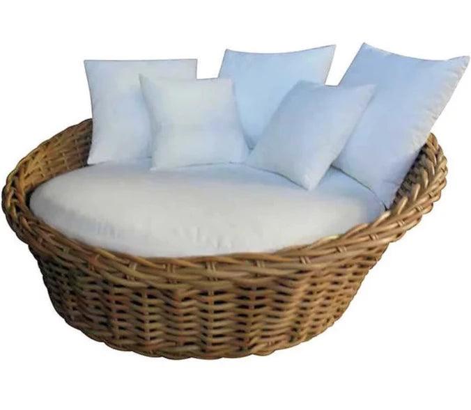 Natural Round Rattan Outdoor Basket Seat - Belle Escape