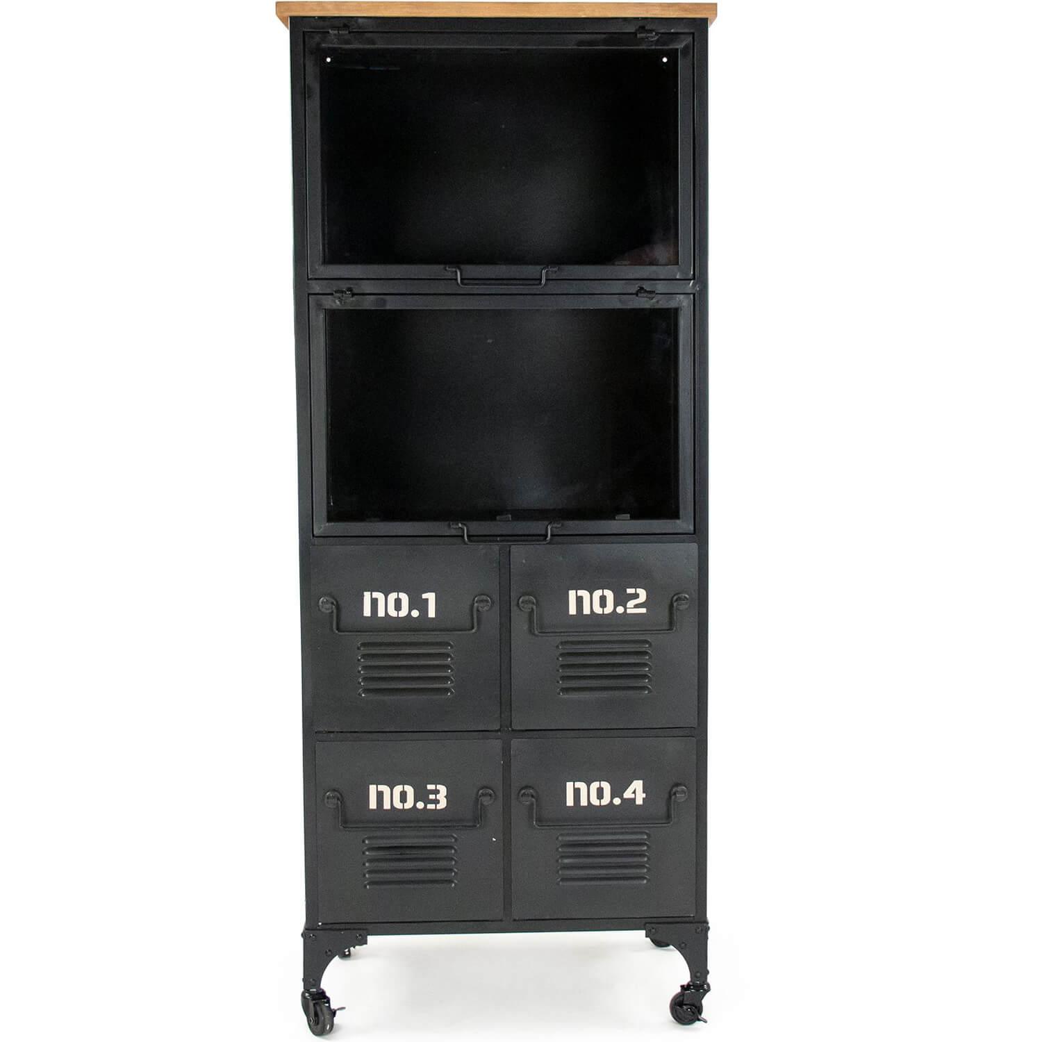 Numbered Black Industrial Metal Cabinet - Belle Escape
