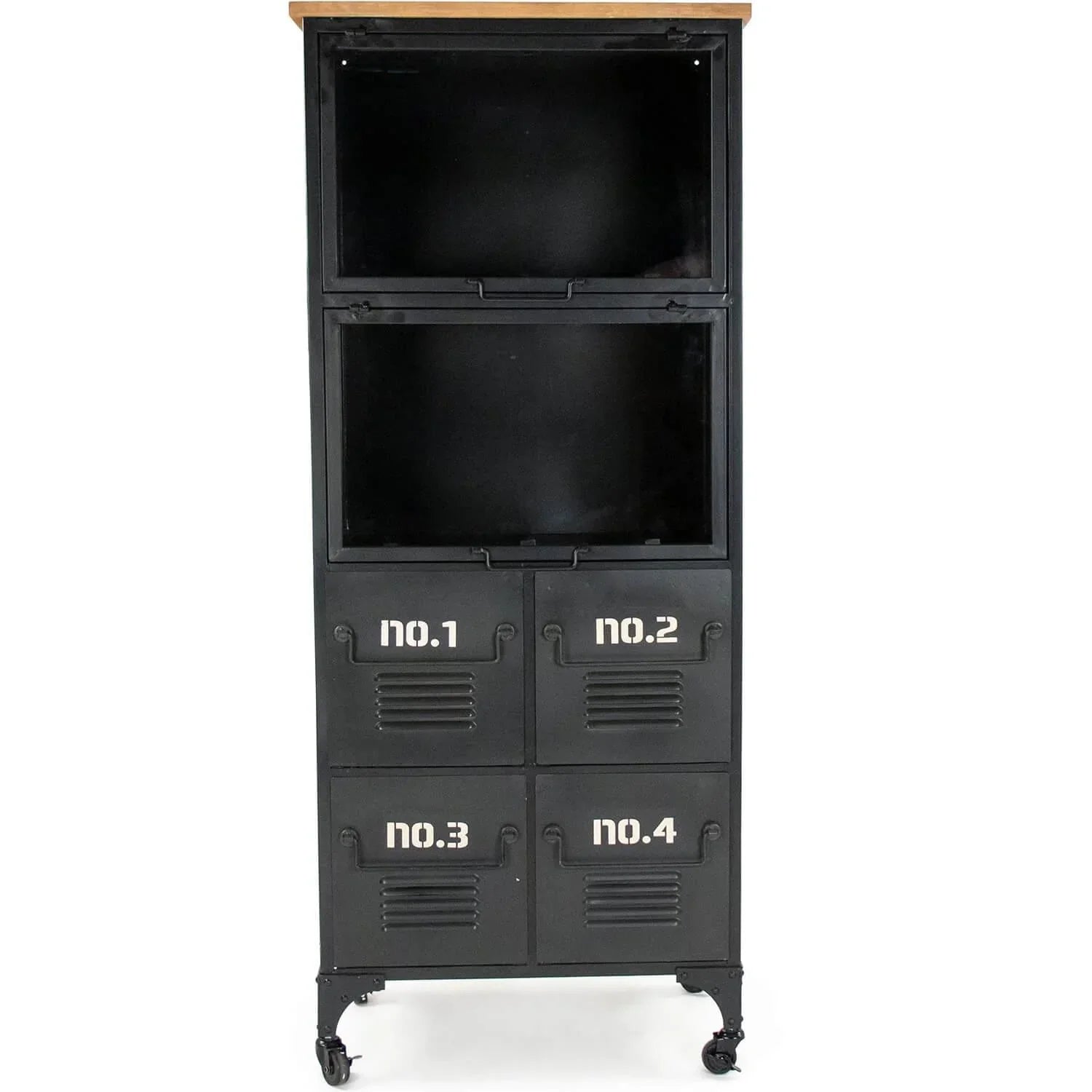 Numbered Black Industrial Metal Cabinet - Belle Escape