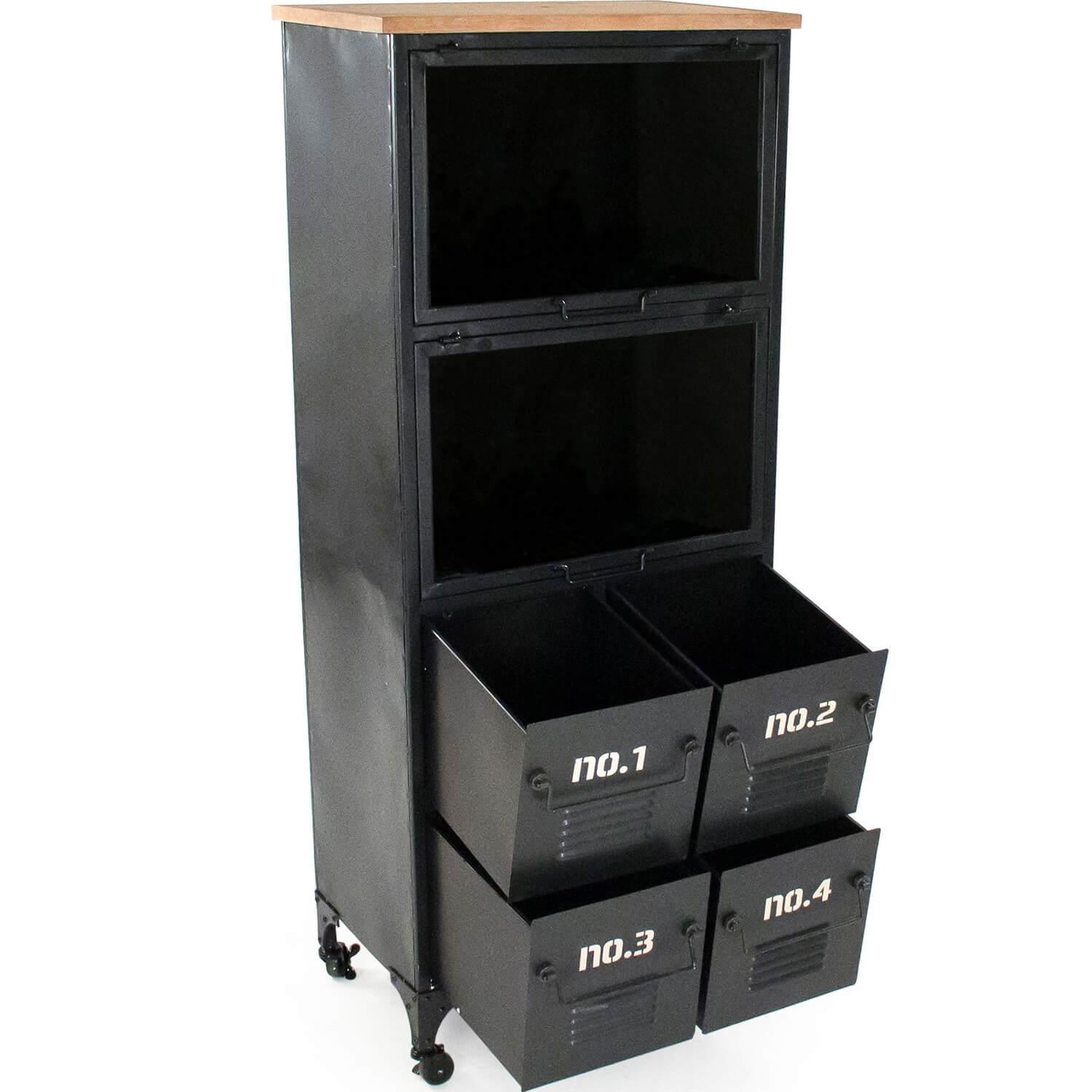 Numbered Black Industrial Metal Cabinet - Belle Escape