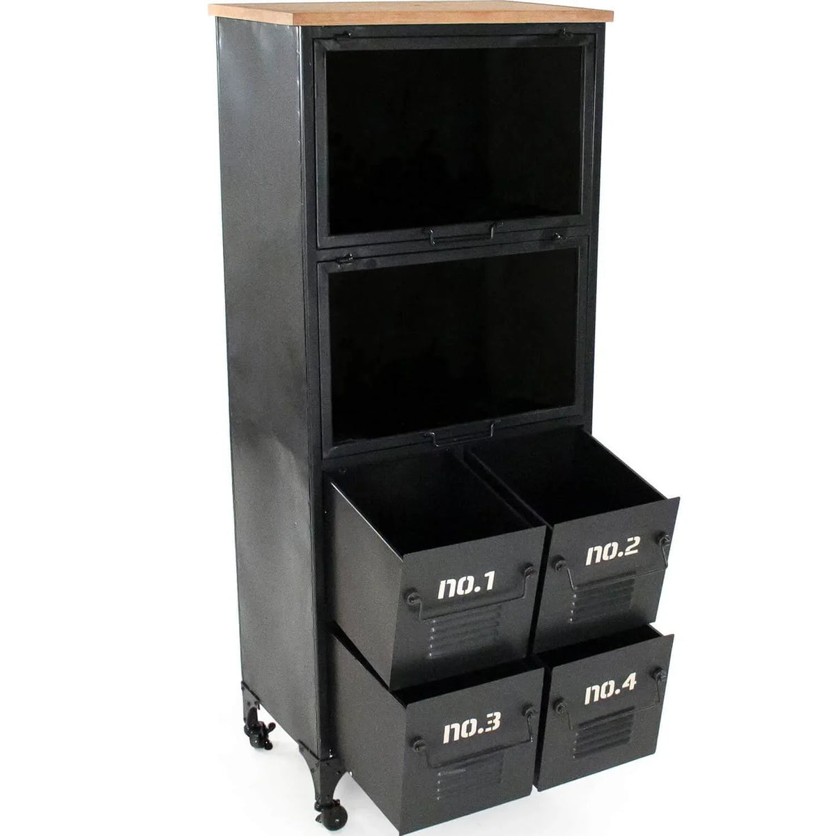 Numbered Black Industrial Metal Cabinet - Belle Escape
