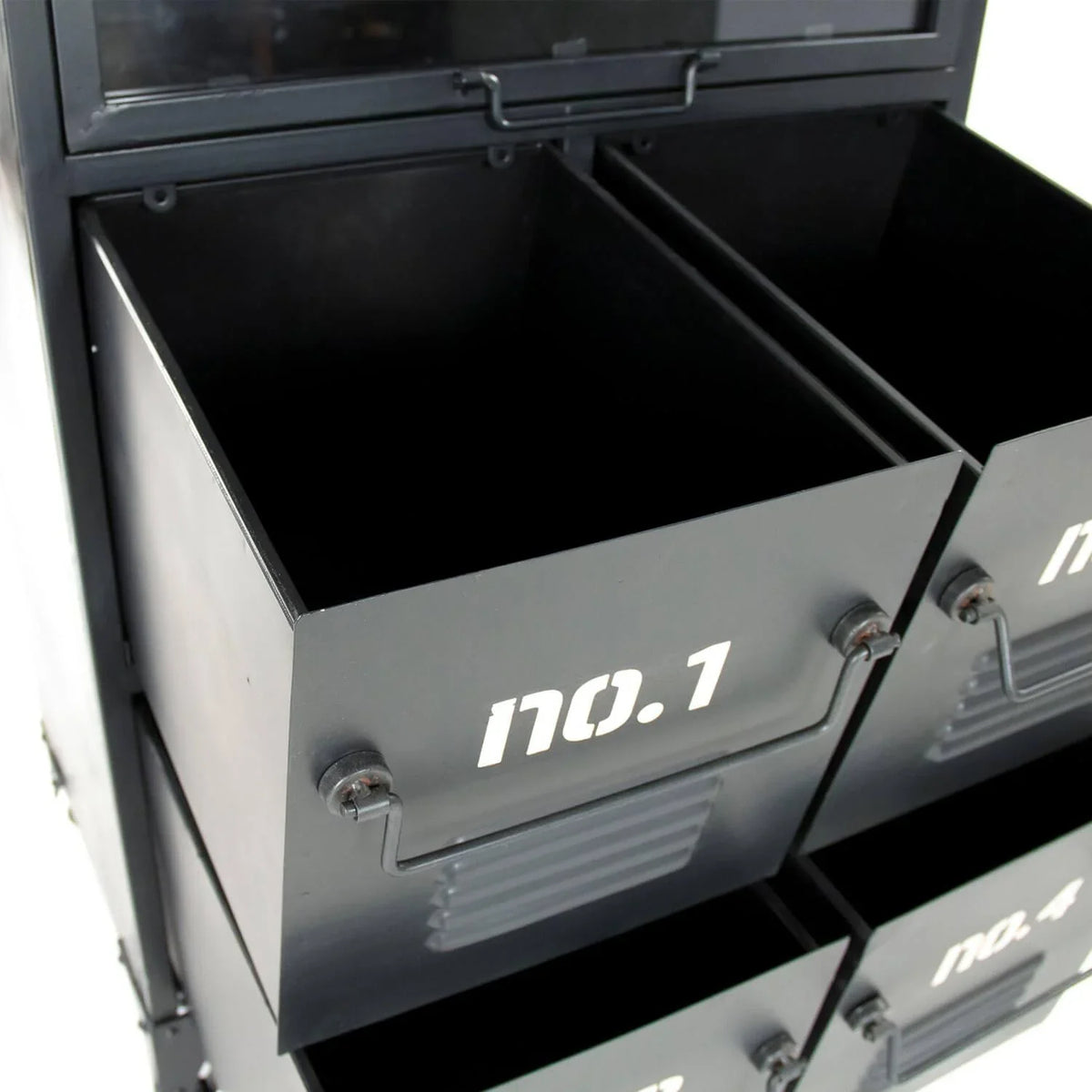 Numbered Black Industrial Metal Cabinet - Belle Escape