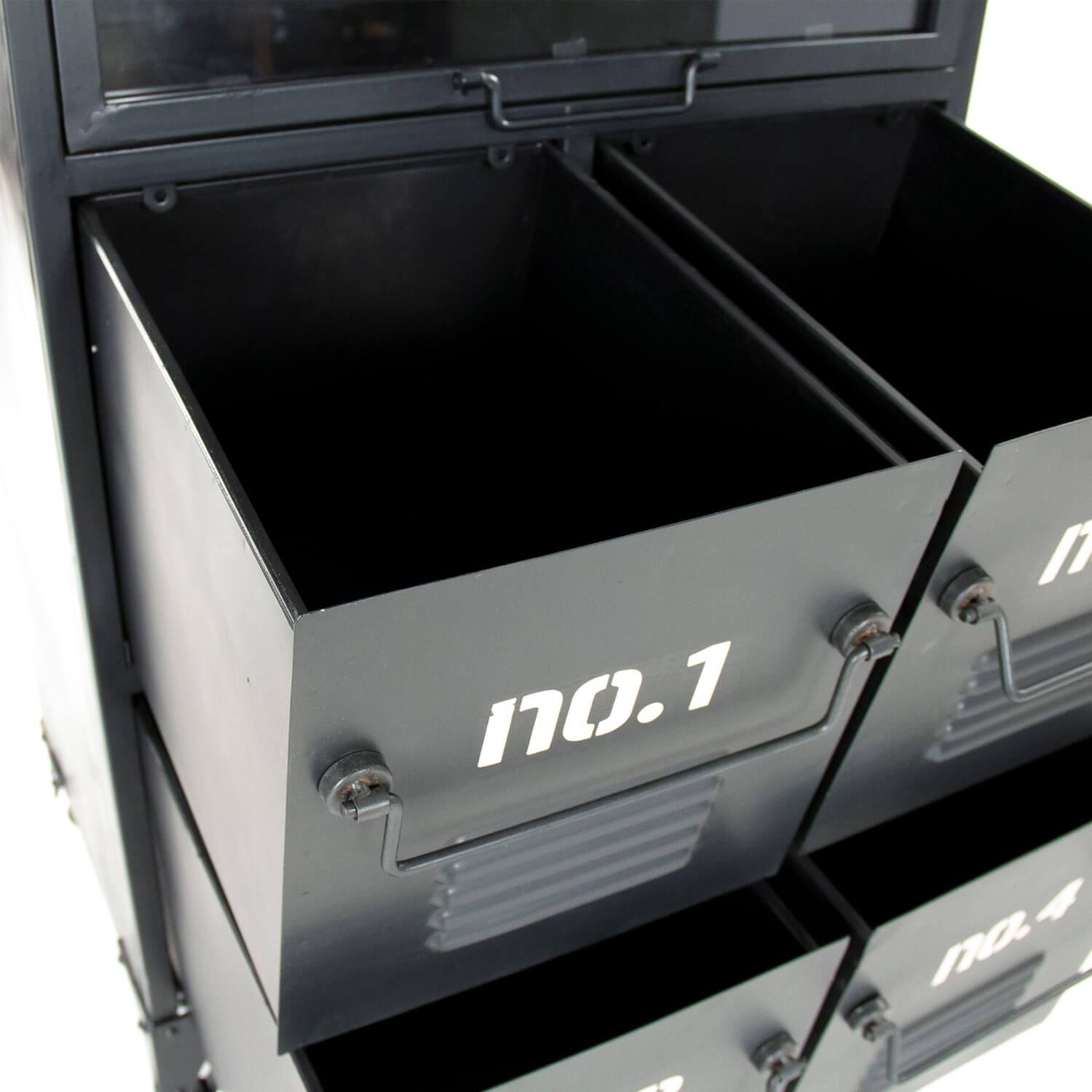 Numbered Black Industrial Metal Cabinet - Belle Escape