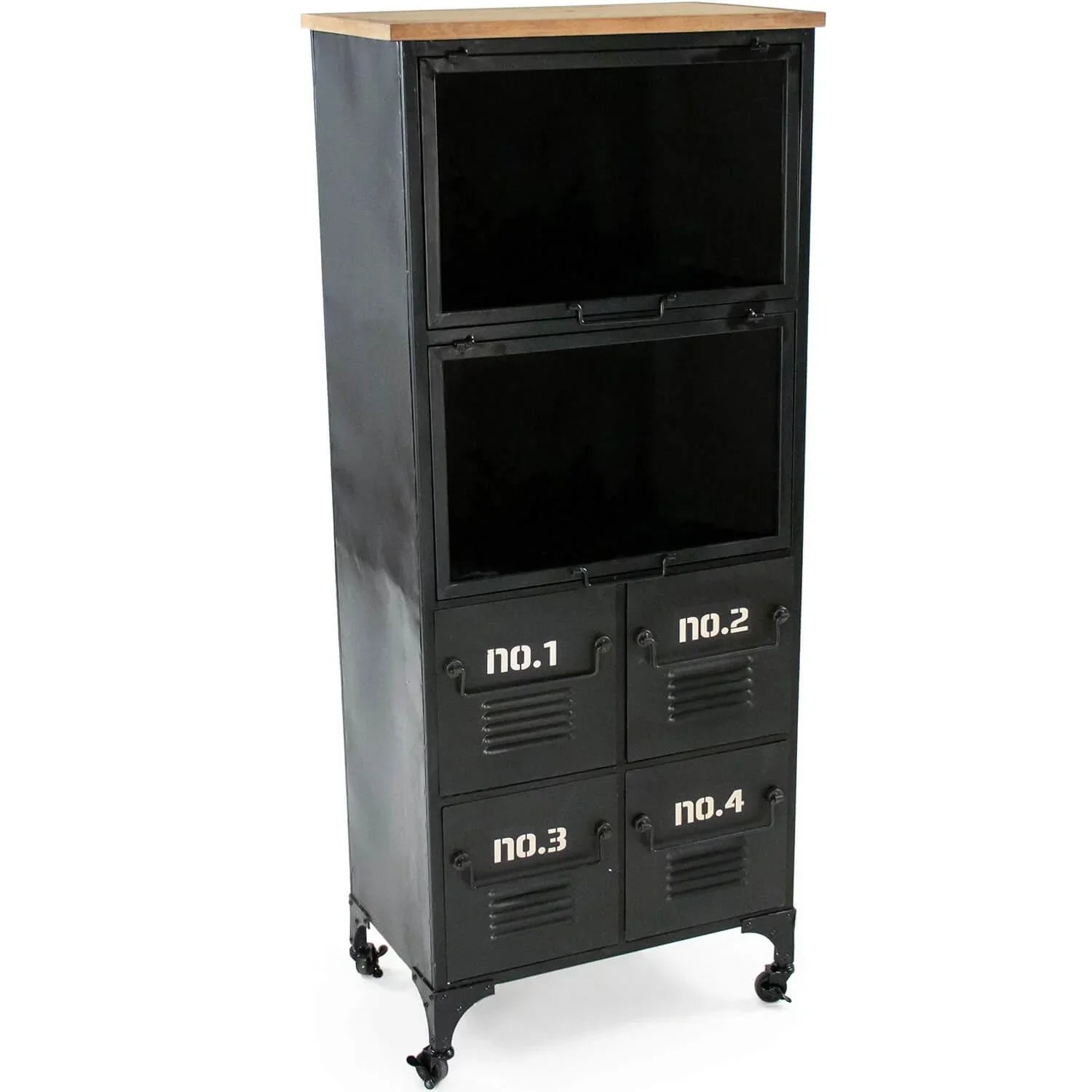 Numbered Black Industrial Metal Cabinet - Belle Escape