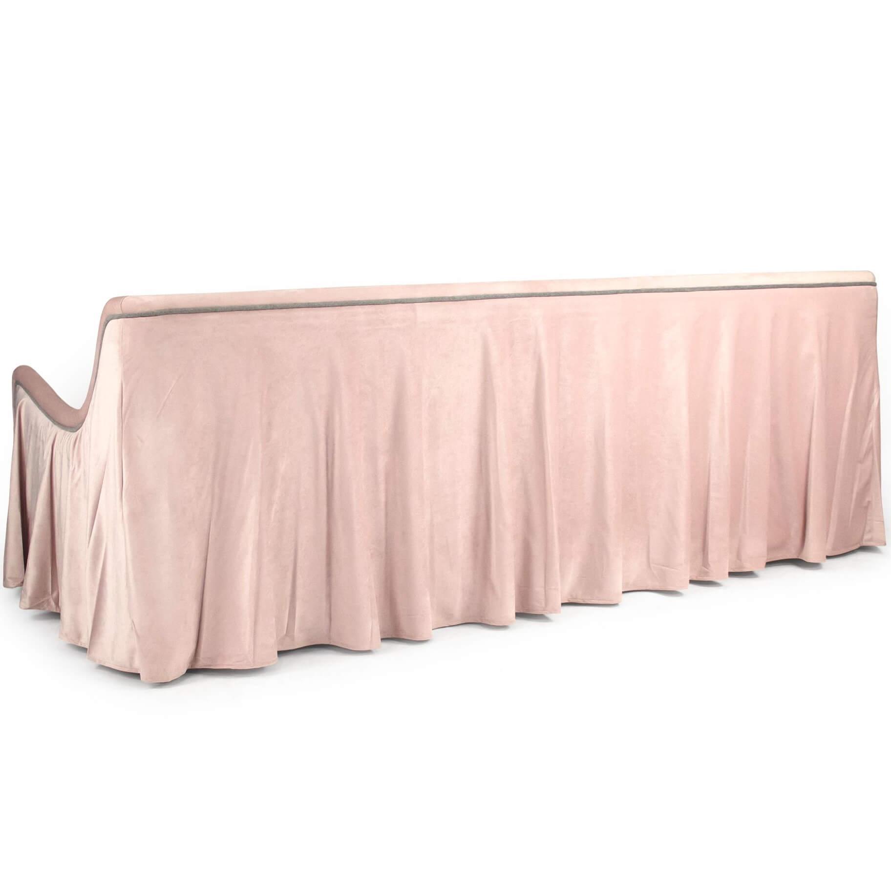 Plush Velvet Rose Skirted Sofa - Belle Escape