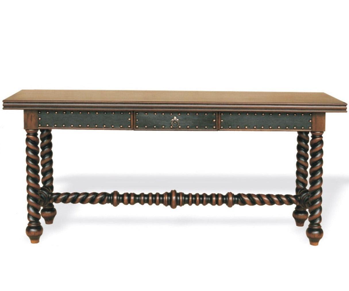 Walnut Carved Spanish Villa Console Table - Belle Escape