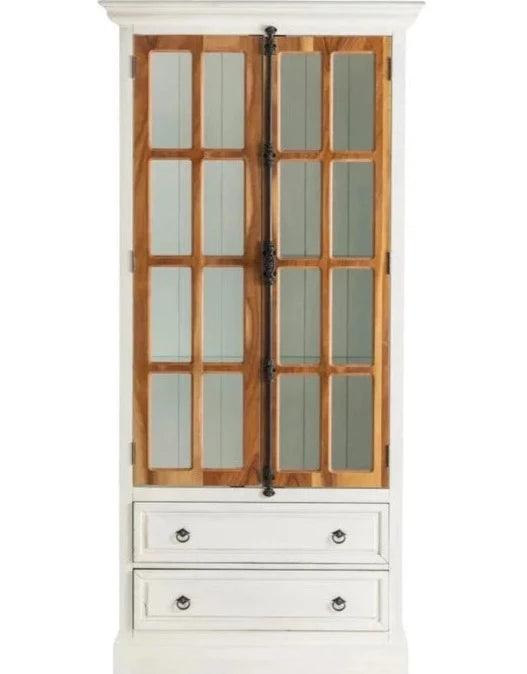 White Farmhouse Curio Cabinet