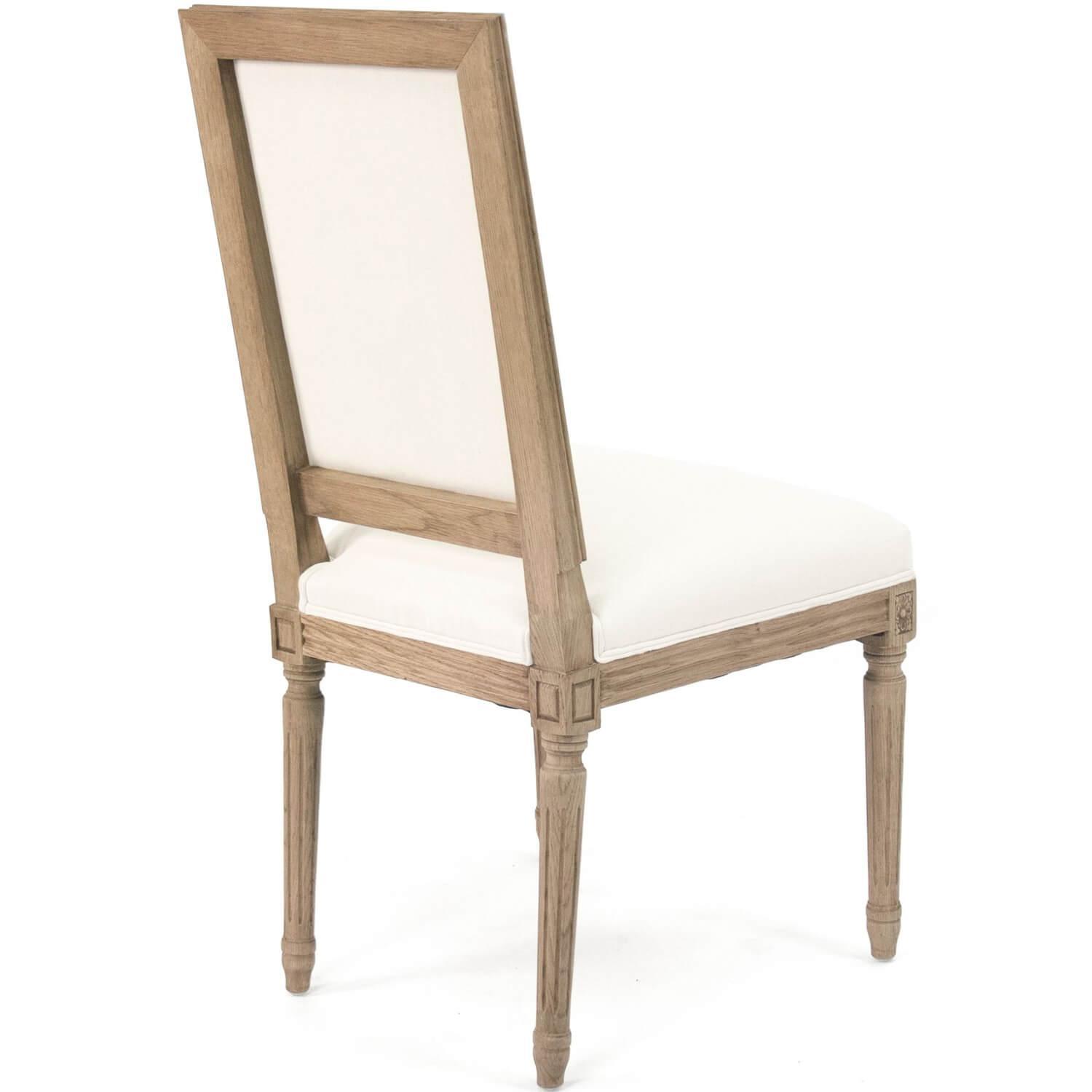 White Louis Square Back Side Chairs - Pair - Belle Escape