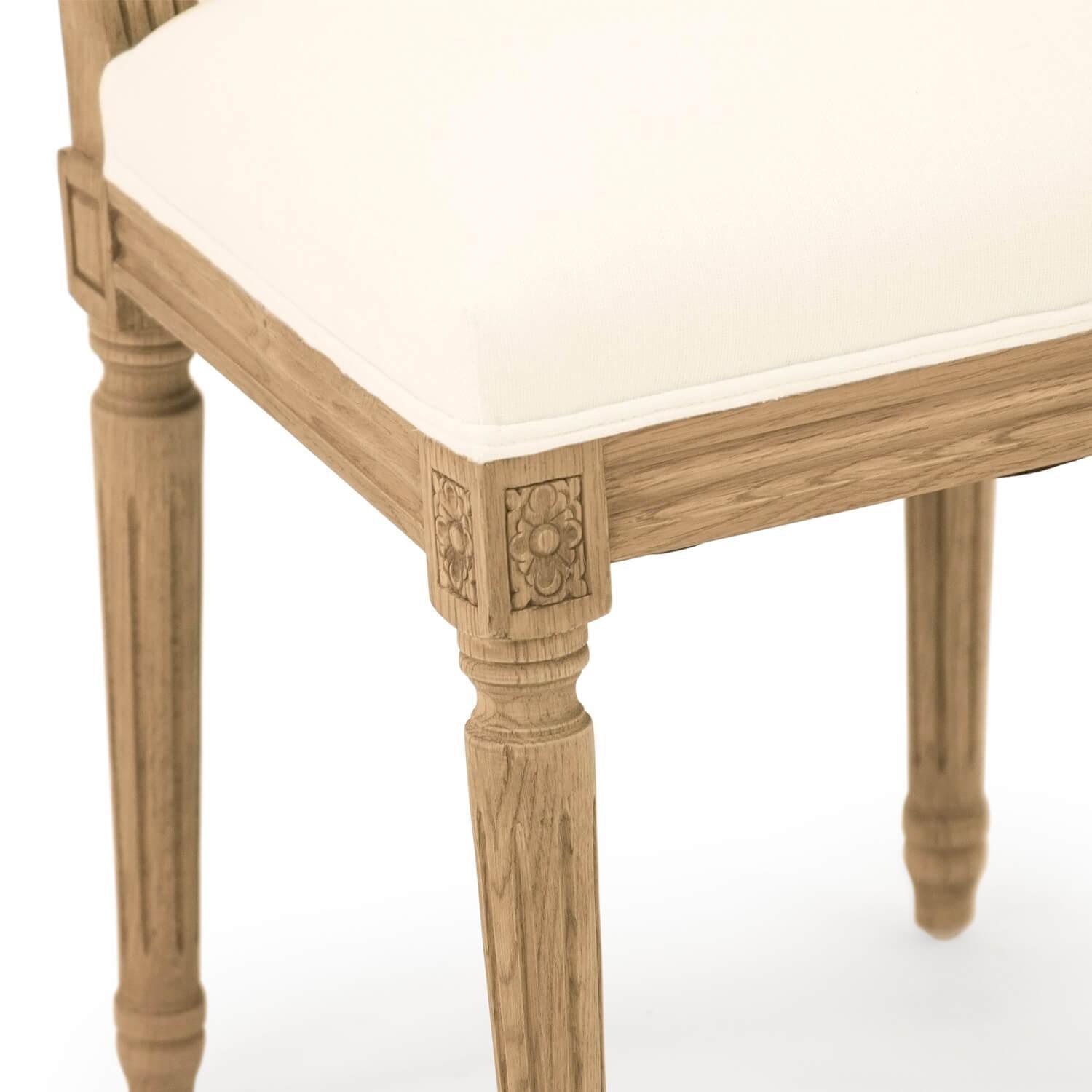 White Louis Square Back Side Chairs - Pair - Belle Escape