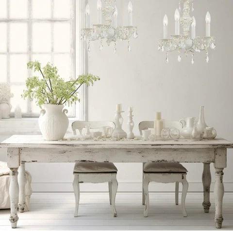 Beautiful White Shabby Chic Dining Tables - Belle Escape