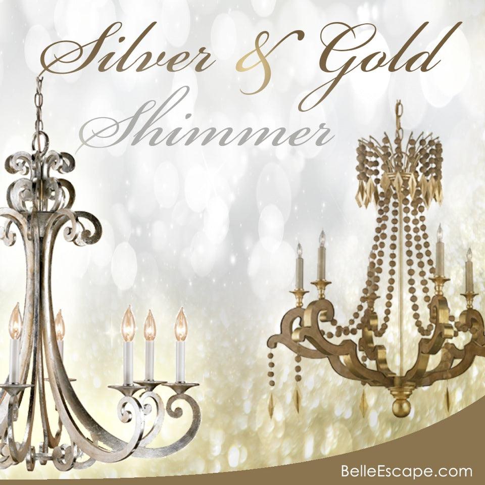 Shimmering Silver & Gold Chandeliers - Belle Escape