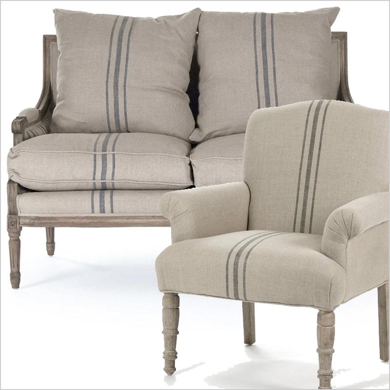 French Country Striped Seating - Belle Escape