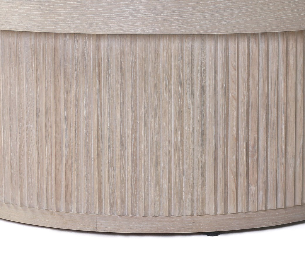 Ribbed Travertine Top Coffee Table