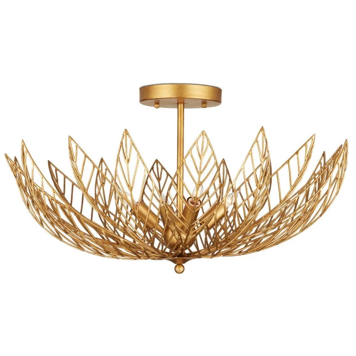 Golden Leaflace Semi-Flush Mount