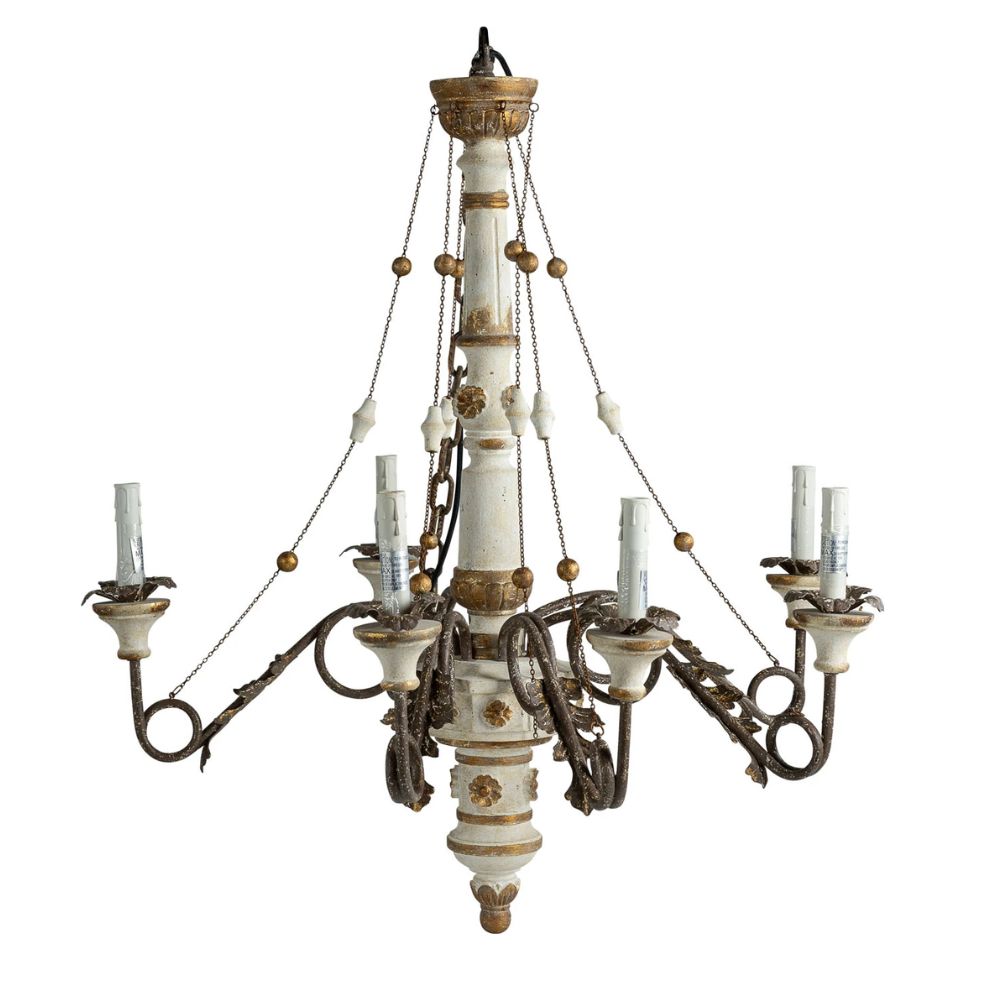 Valeria French Draped Wooden Chandelier