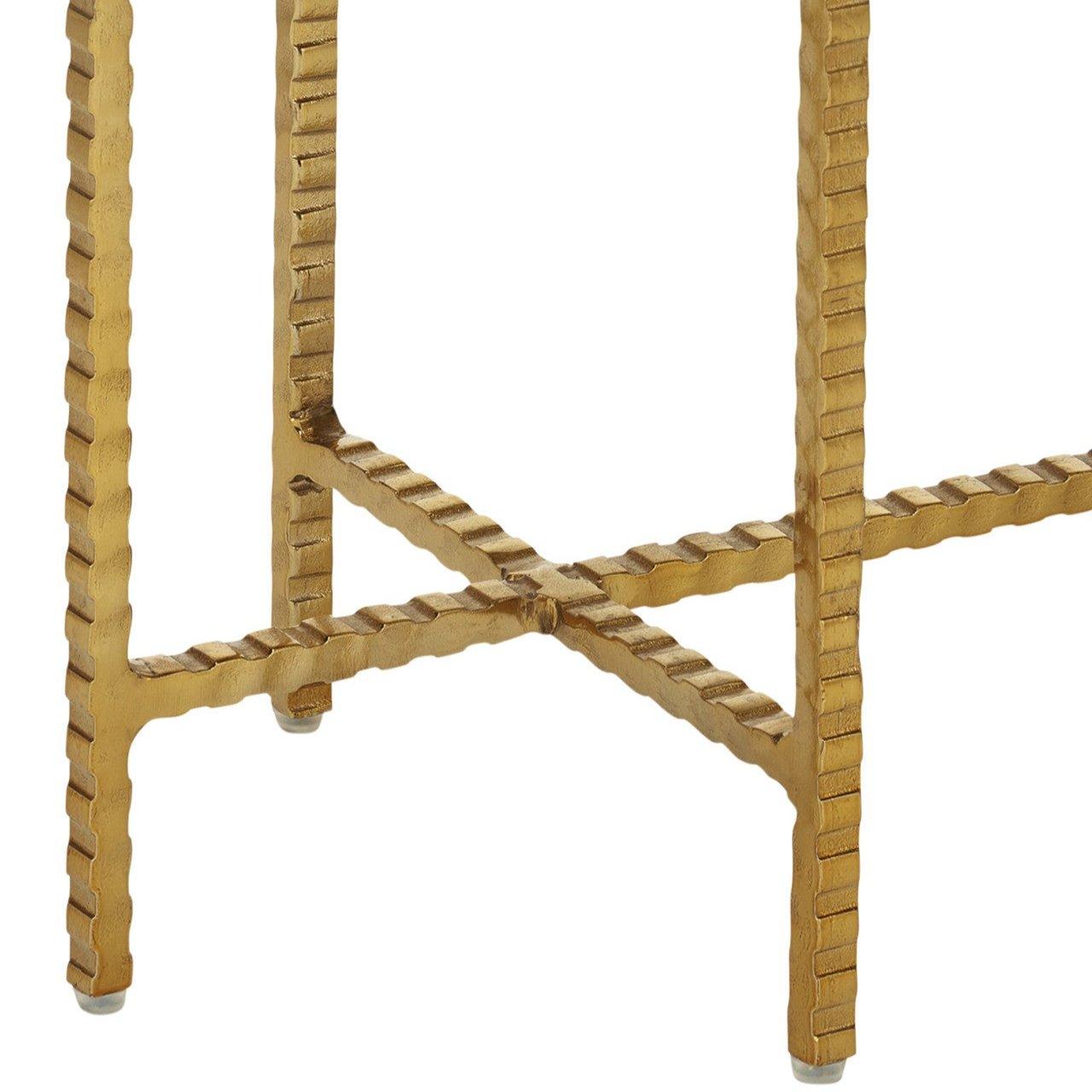 Cappuccino Marble Gold Accent Table