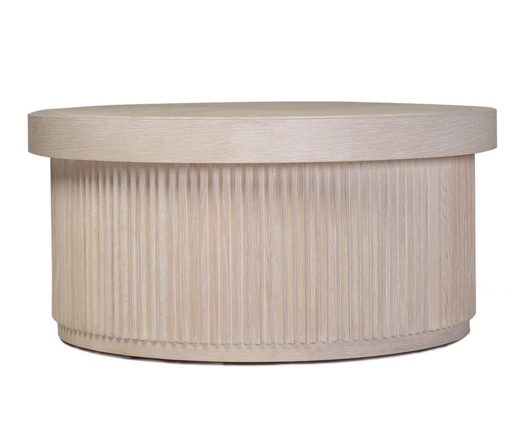 Ribbed Travertine Top Coffee Table