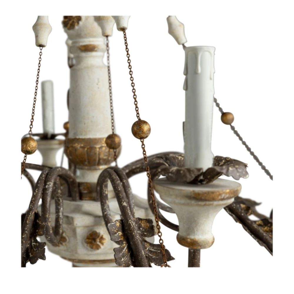 Valeria French Draped Wooden Chandelier