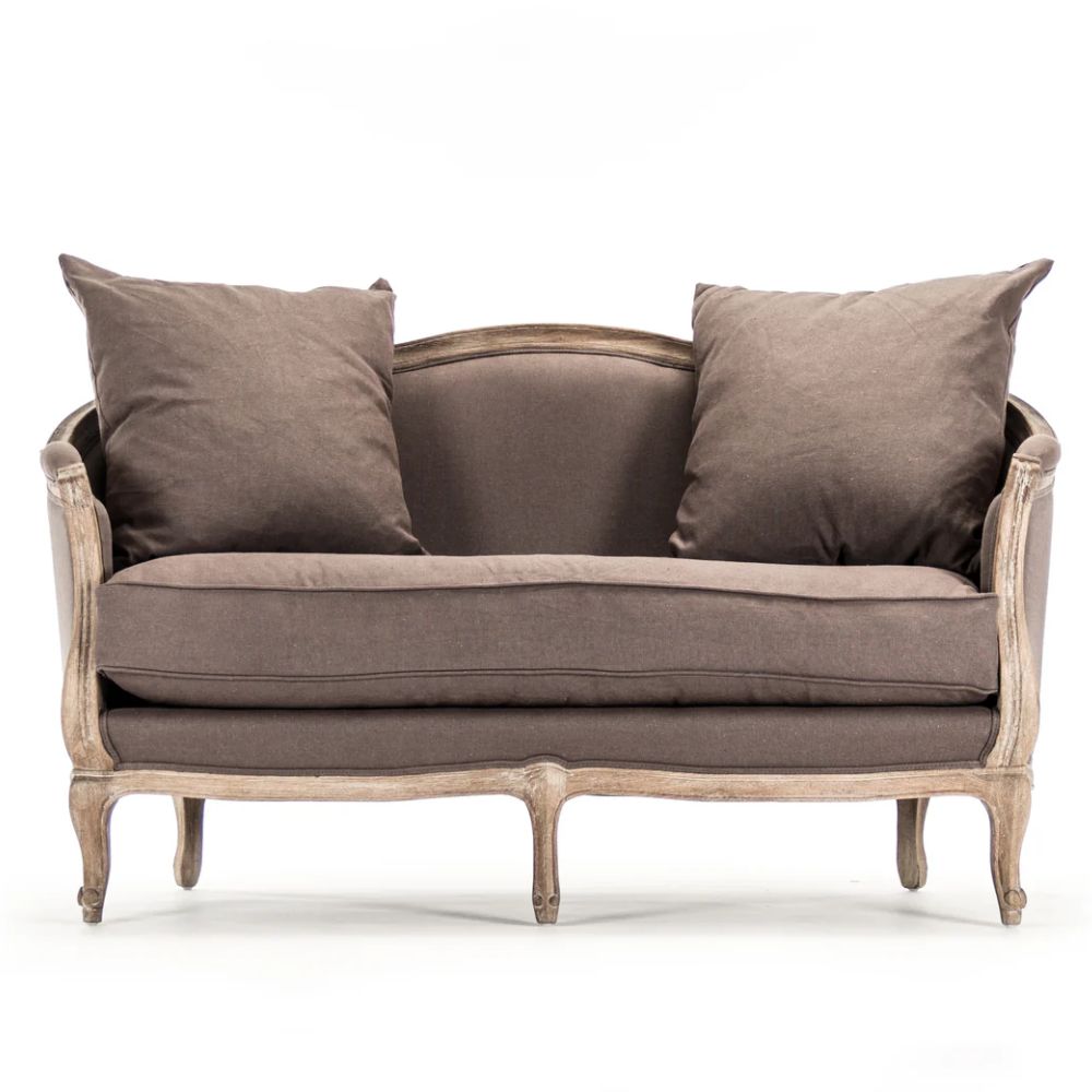 Aubergine Linen Maison Settee